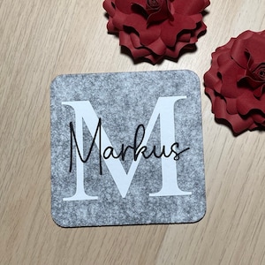 Filzuntersetzer personalisiert mit Namen Filz Untersetzer Gastgeschenk Hochzeit Geburtstag Party Feier wiederverwendbar Konfirmation