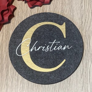 Felt coasters personalized with name Felt coasters reusable gifts for wedding confirmation celebration party birthday