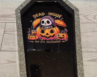 Handmade Resin Coffin Tray – Gothic Elegance Meets Functional Art