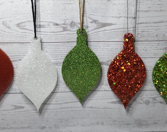 9 pc Handmade Resin Ornament Set– Winter Holiday Tree Decoration