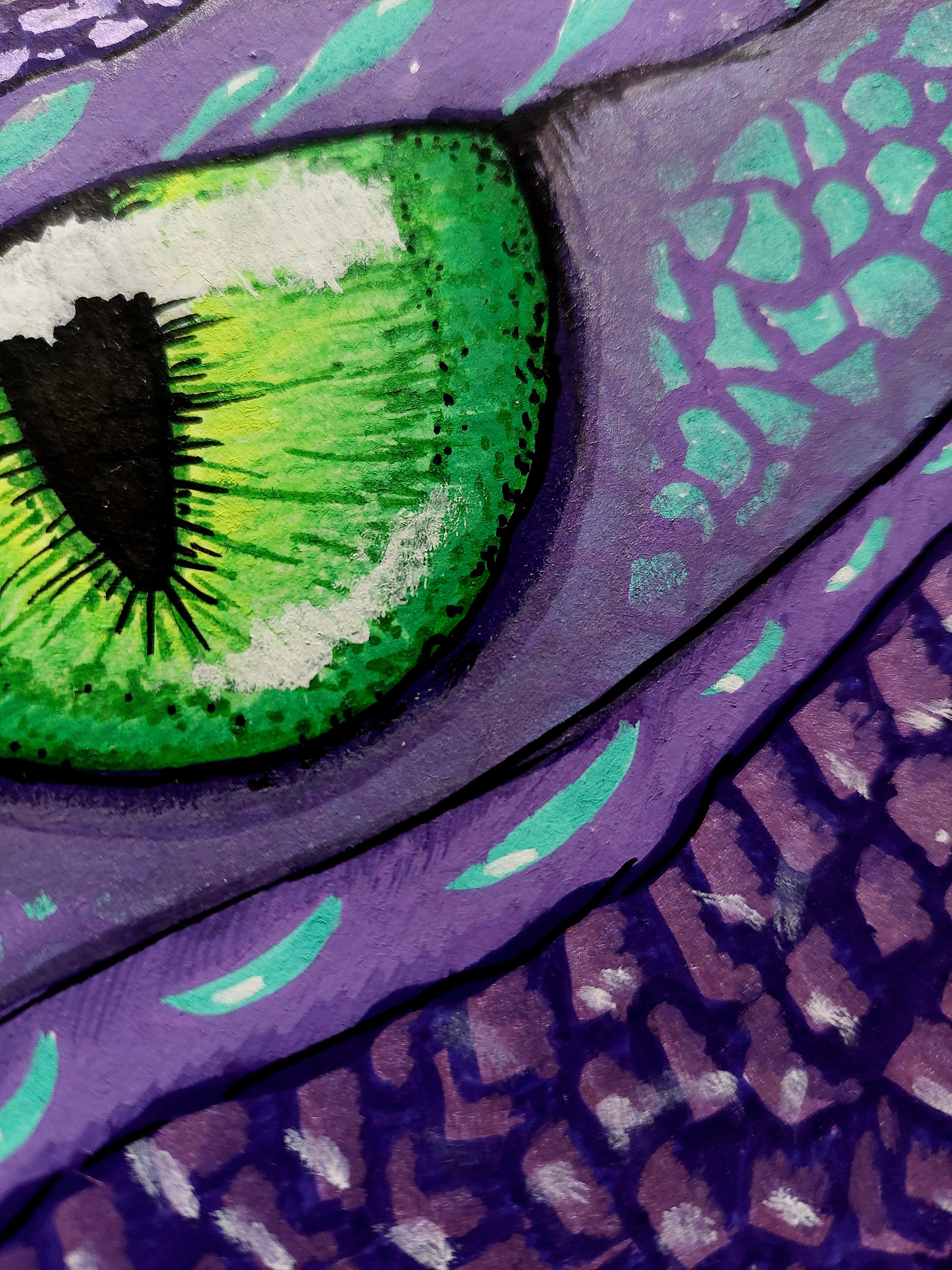 Purple Unique Dragon Art Print - Etsy