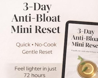 Plan de desinflamación rápida de 3 días: minireinicio, guía para la salud intestinal sin cocinar, PDF de bienestar, descarga digital instantánea