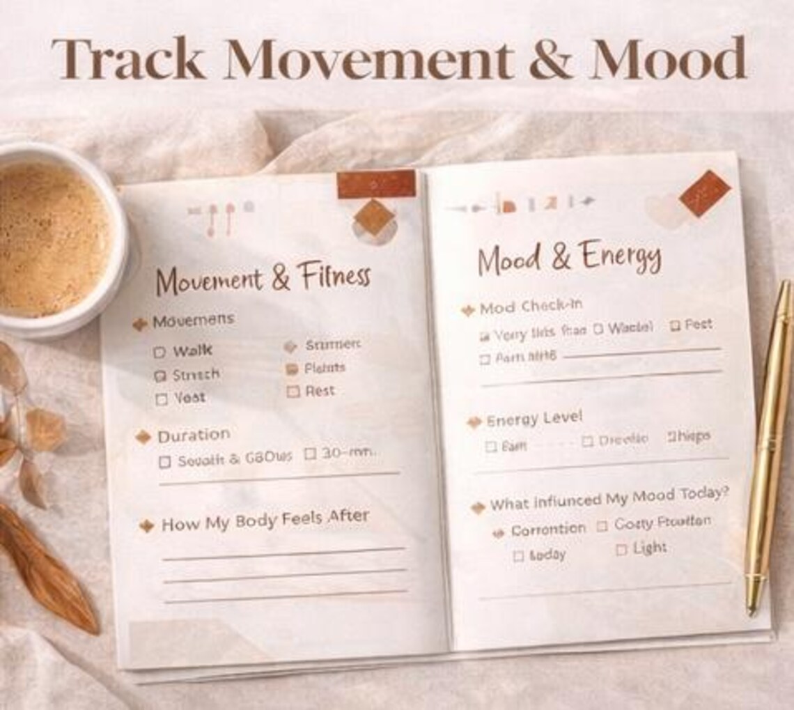 Daily Wellness Planner | Self Care Planner, Fitness and Mood Tracker ...