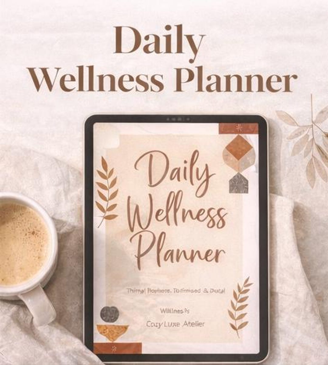 Daily Wellness Planner | Self Care Planner, Fitness and Mood Tracker ...