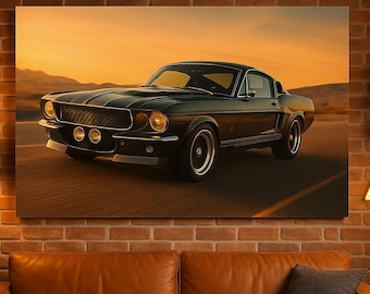 Elenor the Iconic Mustang Man Cave Wall Art, Garage Decor, Gift for Car Lovers