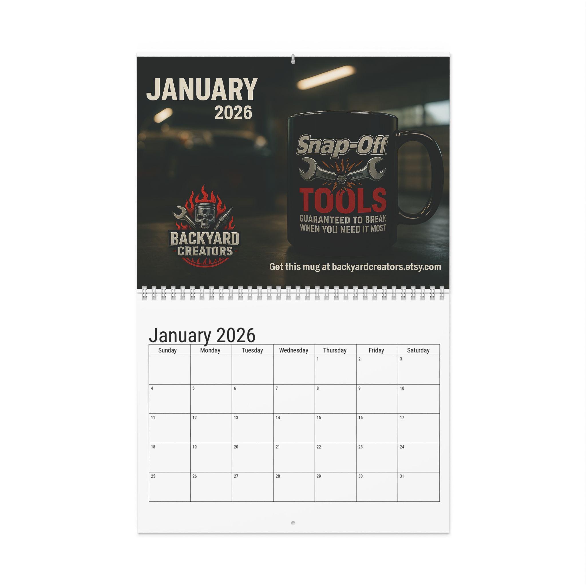 Mechanic Quotes 2026 Wall Calendars, Garage Decor, Automotive