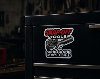 Humorous Mechanics Die-Cut Sticker, Car Enthusiast Gift, Funny Office Decor, Auto Mechanic Humor, Toolbox Decoration