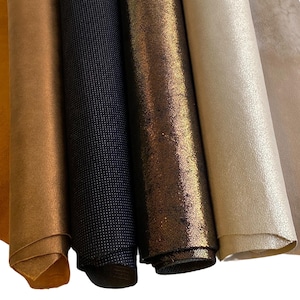 Leather nubuck suede shiny lambskin sheets, soft leather hide, genuine leather pieces 0.8-1.6 mm Real Italian nappa leather cut DIN A2/3/4
