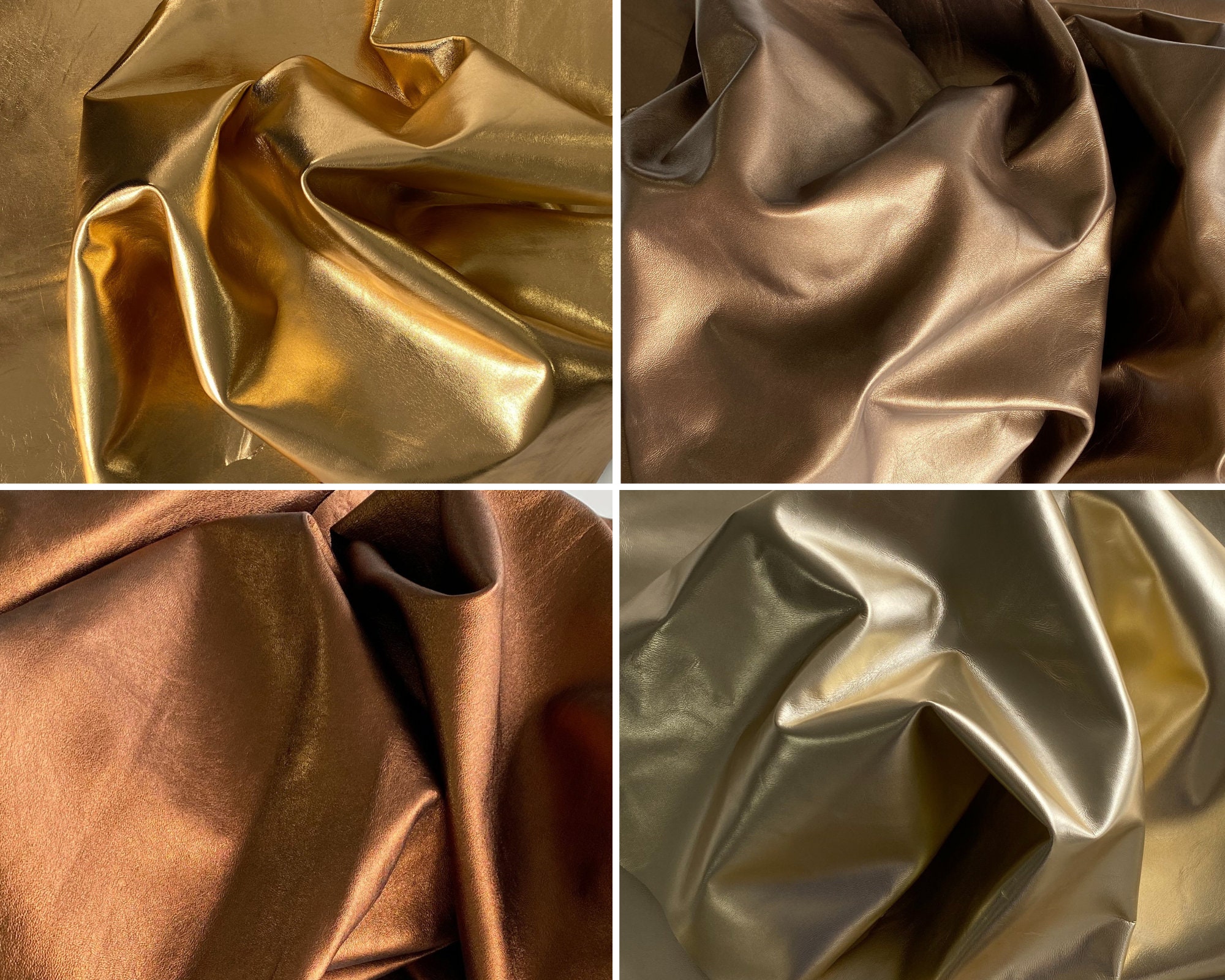 Metallic PU Leather Fabric Gold Silver Handmade Diy Soft-wrapped  Hard-wrapped Fabric Cost Clothing Accessories 137x50cm