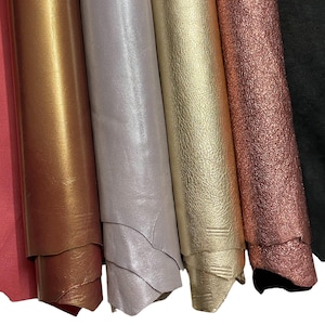 Real leather sheets metallic leather skin 0.8-1.2 mm nappa lamb leather pieces A2/3/4 leather cutting for craftred, gold, purple, pink