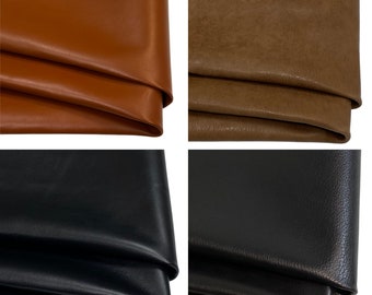Genuine Leather Skin Nappa Leather Sheets Italian Leather Hide Soft Lamb Pieces A4/3/2 Real Leather Cut Craft Material cognac, black, brown