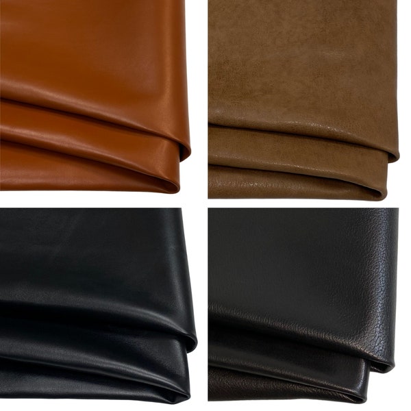 Genuine Leather Soft Skin Nappa Leather Sheets Italian Lamb Leather Hide, Pieces A4/3/2 Real Leather Cut Craft Material cognac, black, brown