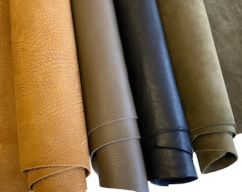 Leather cowhide leather pieces genuine leather leather skin Italian nappa leather leather cutting leather sheets A2/3/4 brown, black, green, caramel