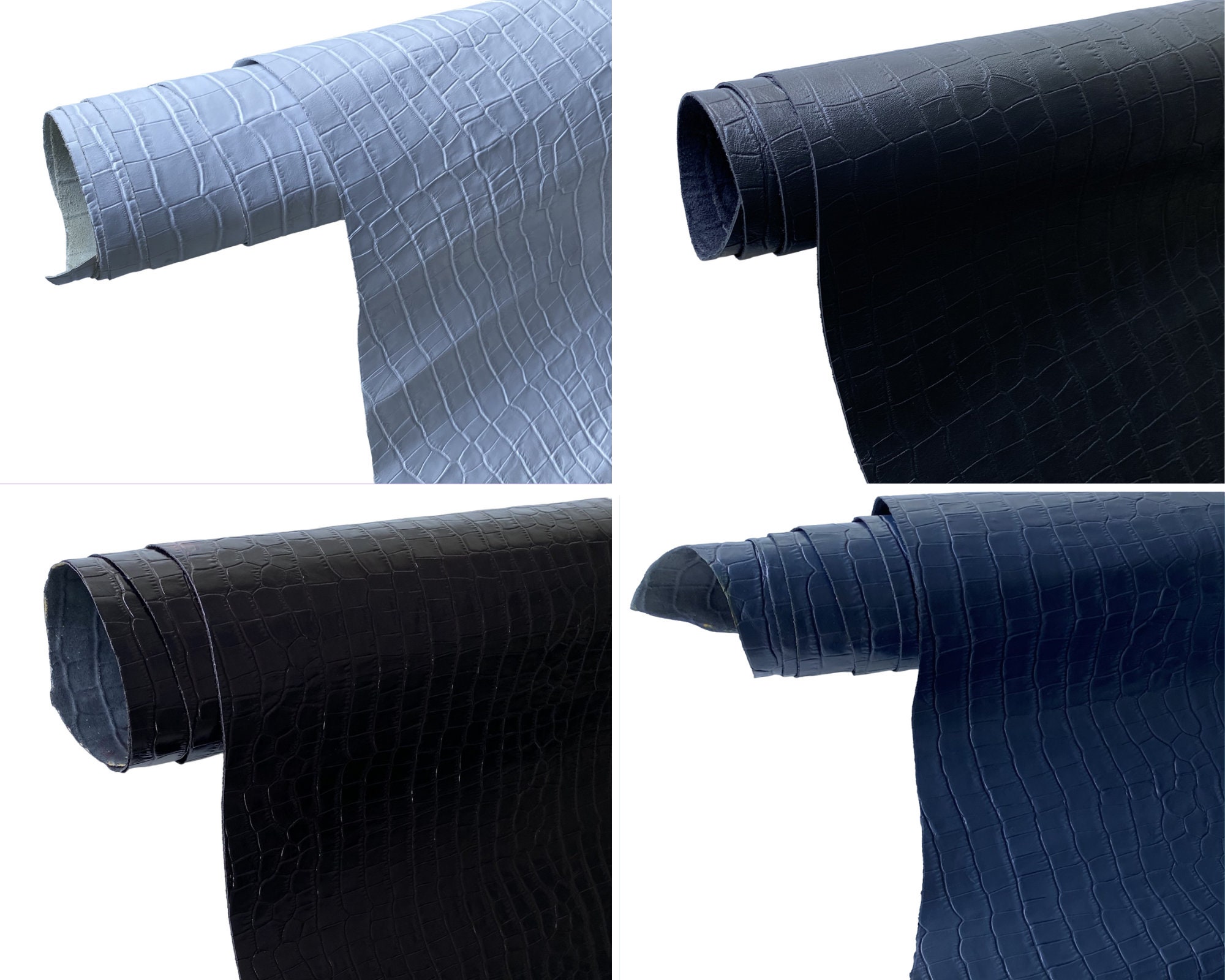Handnähende Individuelle Carbon Faser Leder Schwarz Leder Blau