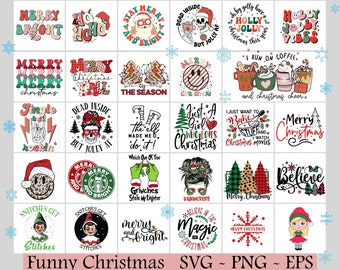 CHRISTMAS Svg Bundle, Merry Christmas Svg, Christmas Ornaments svg , Funny Christmas Bundle, Christmas Svg Files For Cricut