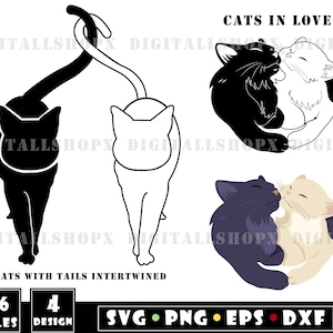 Valentine’s Day Cats Digital TÉLÉCHARGER PNG & SVG , Valentine Cats bundle Png ,Cat svg, Cute Cat svg, Cat with Heart svg