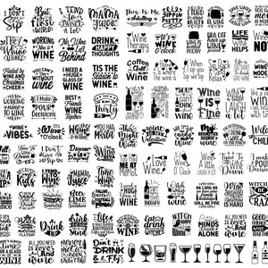 Wijn Svg BIG Bundle, wijn Svg, Alcohol svg bundel, borrelglas svg, grappige sublimatie png, wijnglas Svg, grappige wijn Svg, wijn gesneden bestanden