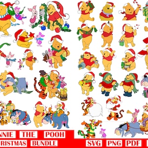 Winnie the Pooh Weihnachten SVG, Happy Christmas SVG, Instant Download