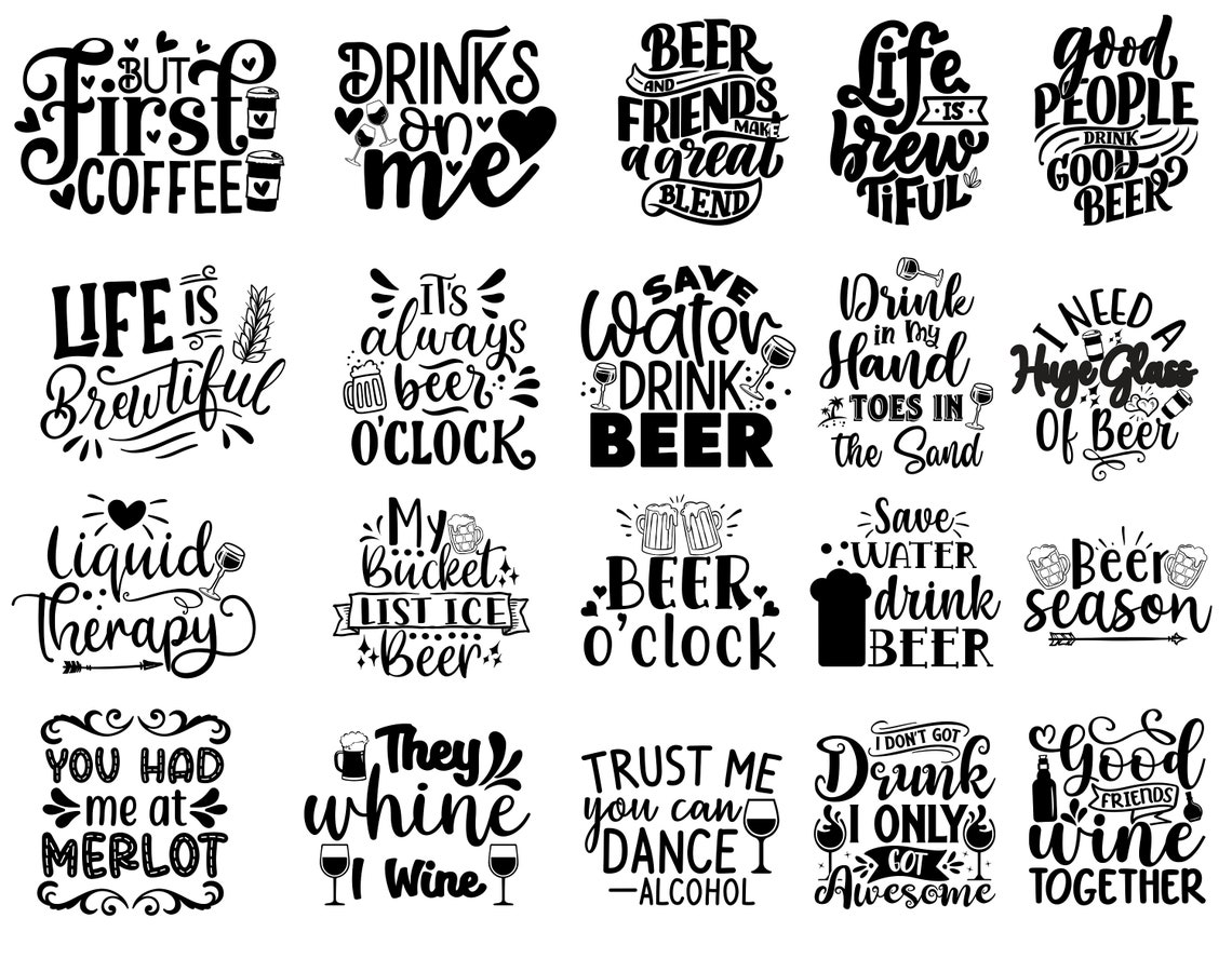 Beer Svg BIG Bundle, Funny Alcohol Svg Bundle, Beer Quotes SVG Designs ...