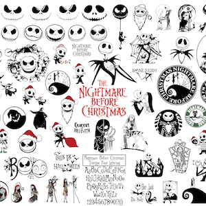 Paquete Halloween SVG, Jack y Sally svg, Pesadilla antes de svg, Mega Jack Skellington svg, Horror Halloween Svg, Halloween Svg