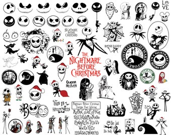 Bundle Halloween SVG, Jack and Sally svg, Nightmare Before svg, Mega Jack Skellington svg, Horror Halloween Svg, Halloween Svg
