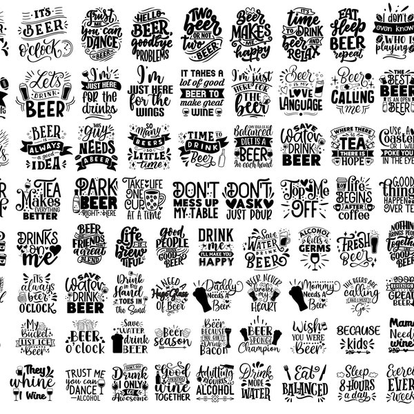 Beer Svg BIG Bundle, Funny alcohol svg bundle, Beer Quotes SVG Designs, Beer Glass SVG, Beer Mug Svg,  Beer Mug Clipart Beer Logo Svg