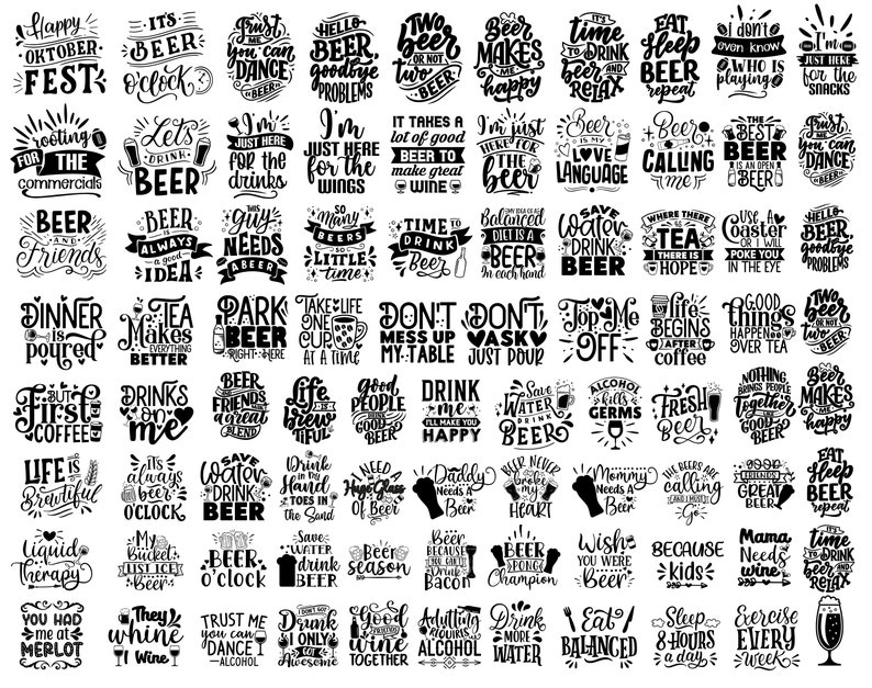Beer Svg BIG Bundle, Funny Alcohol Svg Bundle, Beer Quotes SVG Designs