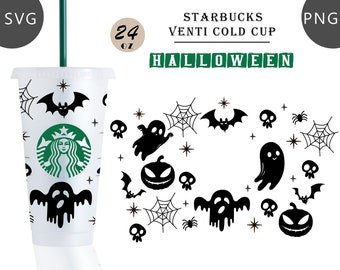 Halloween Coffee Bundle,Starbucks Venti Cold Cup , Halloween set Coffee, Coffee Cups Png Bundle, Nigh,Halloween Cliparttmare Before Coffee,