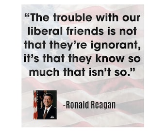 Conservative Sticker, Reagan Quote, Things Liberals Know Are Wrong