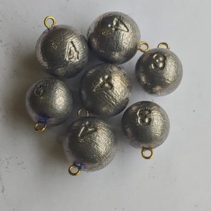 10 Pack of Cannon Ball Sinkers for Bumping Catfish 
