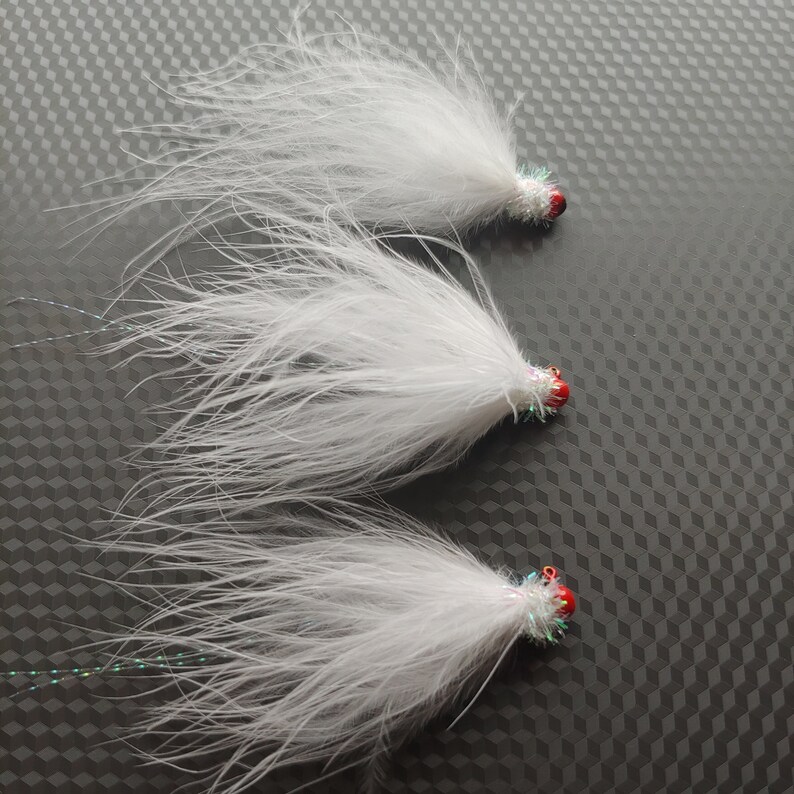 Marabou Feather Trout Jigs 3 Pack Etsy