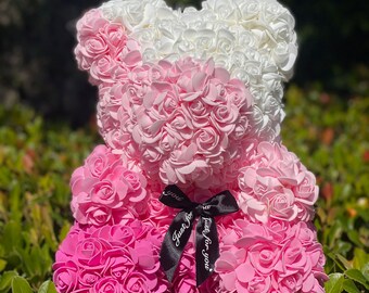 Rose Bear With Luxurious 3D Of Roses Flower Christmas Gift Valentines Day Gift From Tieshome, $19.1