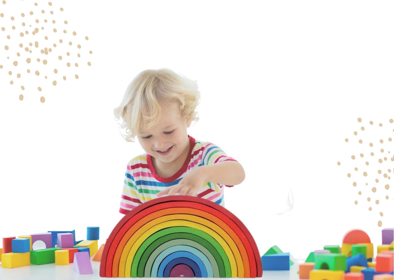Large Wooden Rainbow Stacker 12pcs Rainbow Stacker Toy - Etsy Ireland