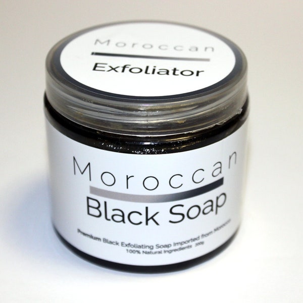 Moroccan Black Soap - 7 oz - 200g - All-Natural and Handmade Exfoliating Beldi Soap