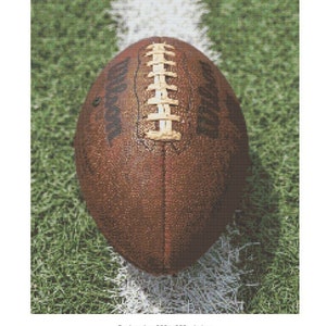 Football on Field Cross Stitch Pattern, Instant Download