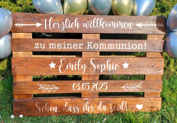 CrisPhy Personalisierbare Aufkleber Für Kommunion, Taufe & Hochzeit – Mit Namen & Datum, 3 Größen