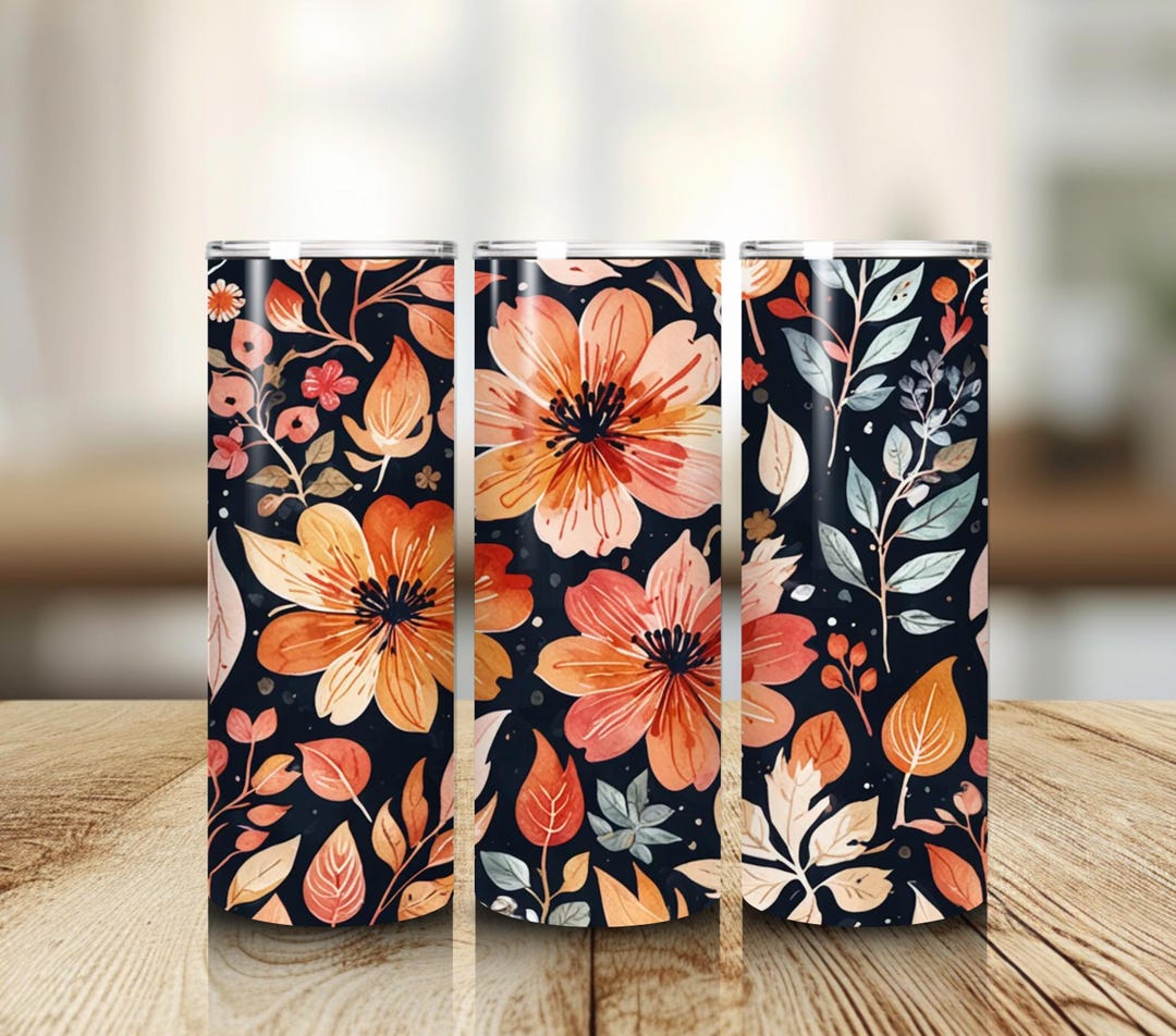 Floral Tumbler Wrap PNG – Seamless Flower Design (digital Download) - Etsy