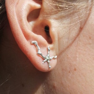 Neuron silver mono earring