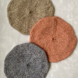 Cotton-merino knitted beret