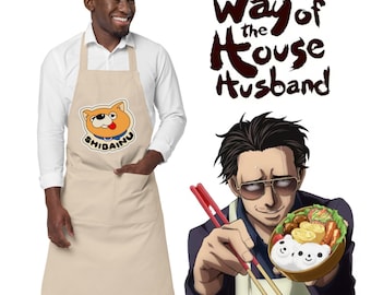 The Way of the House Husband Apron | Organic Cotton | Gokushufudou Tatsu | Shiba Inu | Anime Kitchen Costume