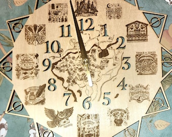 Wizarding World Clock | Wall Clock | Gift for Wizards and Witches