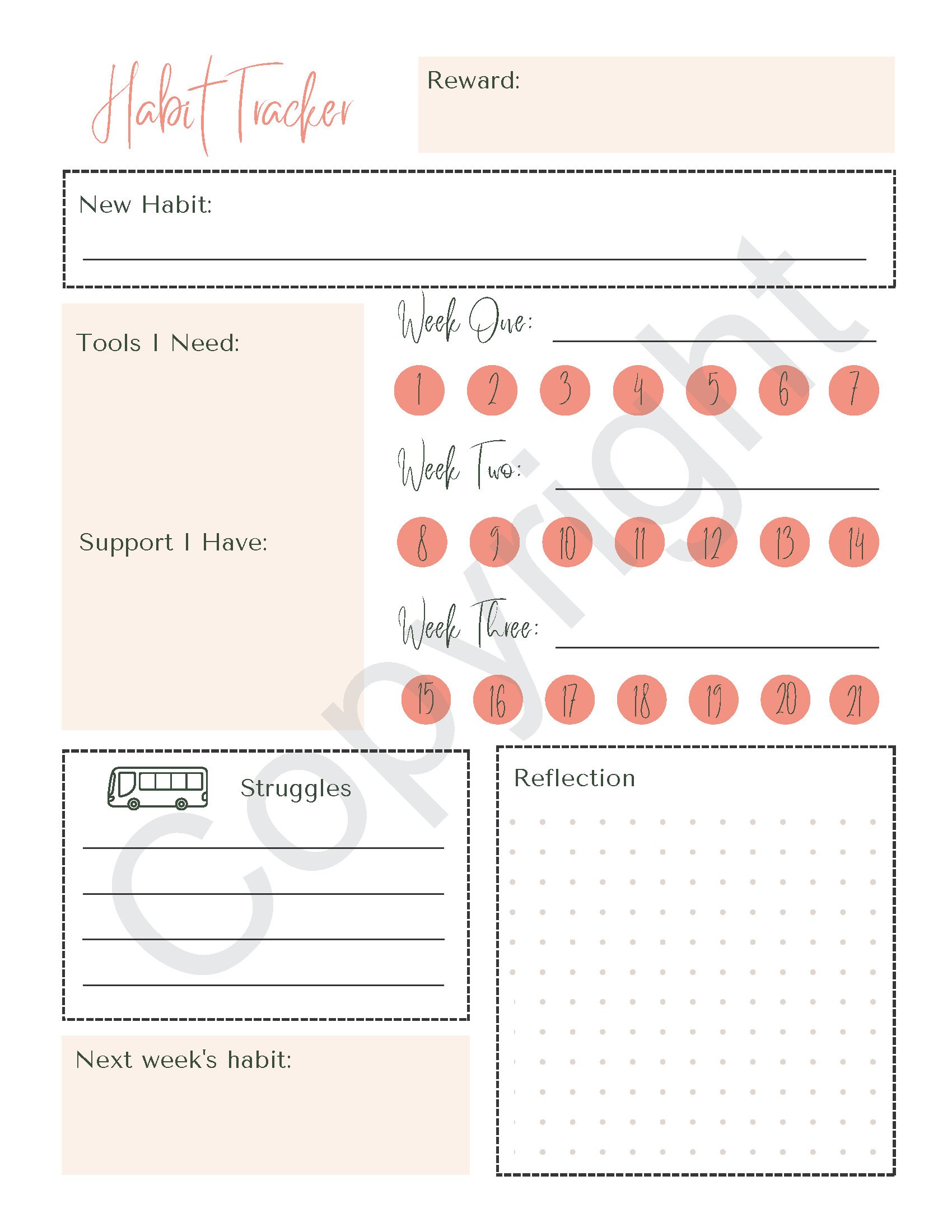 Habit Tracker, ADHD Habit Tracker, Organizational Tool, ADHD Digital ...