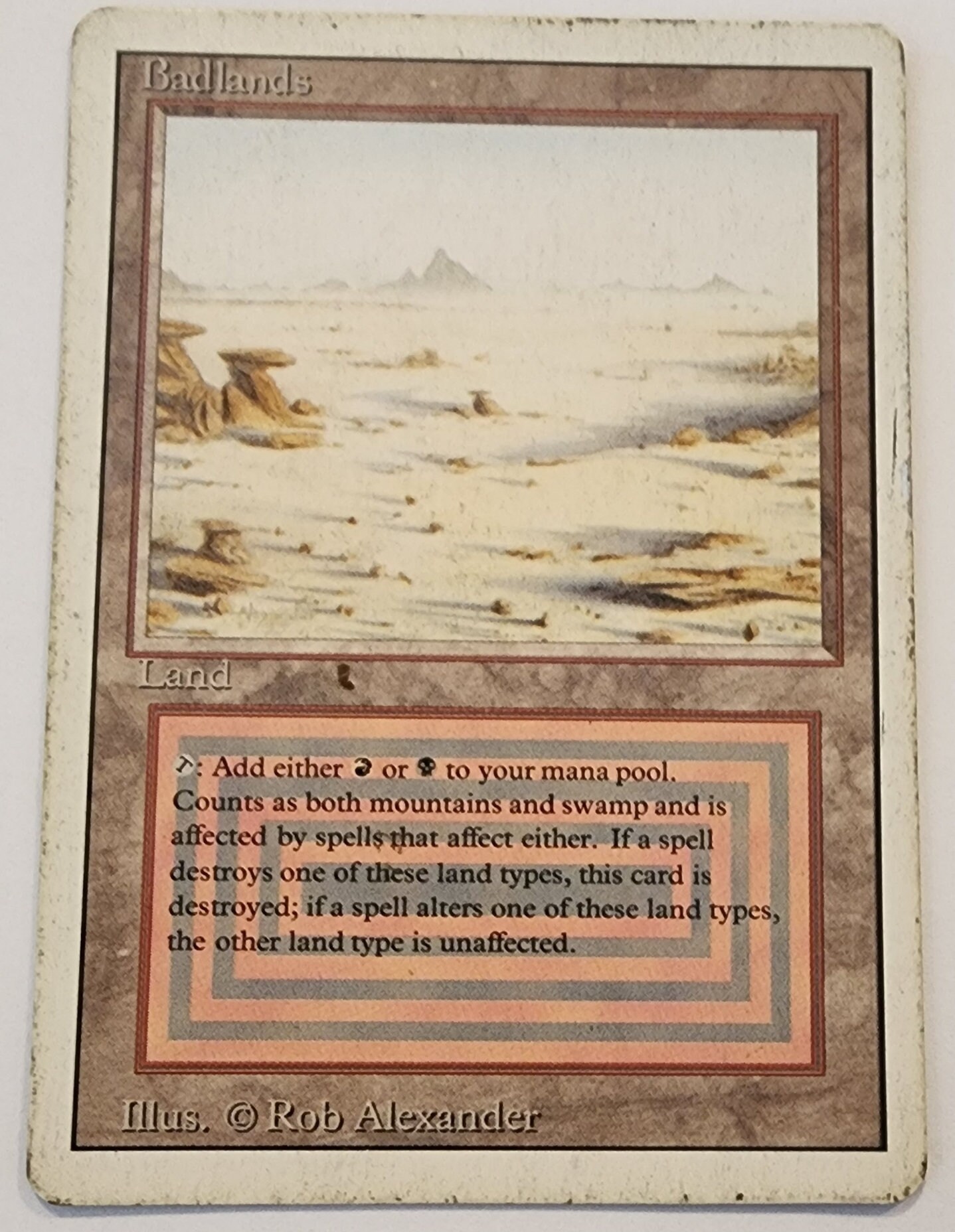 MTG - Magic the Gathering - Revised - Badlands Dual Land - Heavily