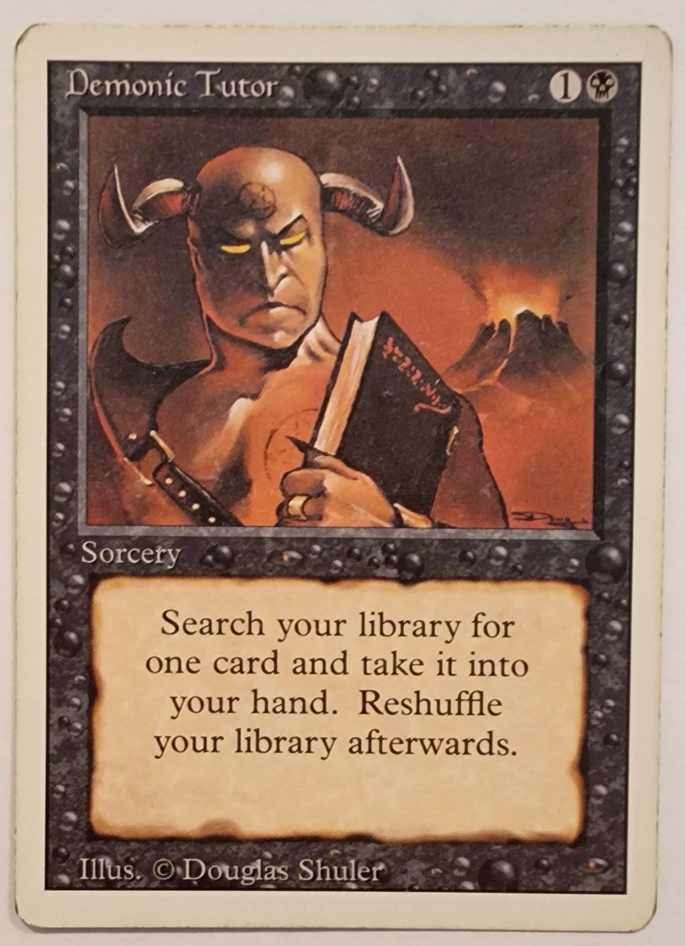 MTG - Magic the Gathering - Revised - Demonic Tutor - Lightly
