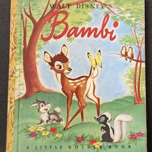 VG 1948 HC Little Golden Book Early &quot;G&quot; Edition Walt Disney&#39;s Bambi