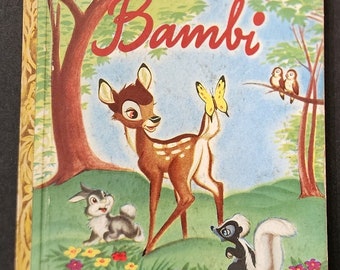 VG 1948 HC Little Golden Book Edición temprana "G" Walt Disney's Bambi