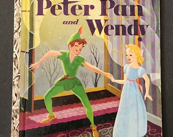 VG 1952 HC Little Golden Book "A" Primera edición Peter Pan y Wendy de Walt Disney