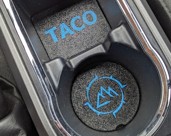 Personalized Center Console Coasters Toyota Tacoma 3rd Gen (2016-2023) -  Tacoma Accessories 3rd Gen | Modifications | Multi-colored