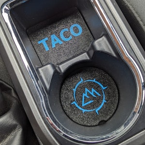Personalized Center Console Coasters Toyota Tacoma 3rd Gen (2016-2023) -  Tacoma Accessories 3rd Gen | Modifications | Multi-colored