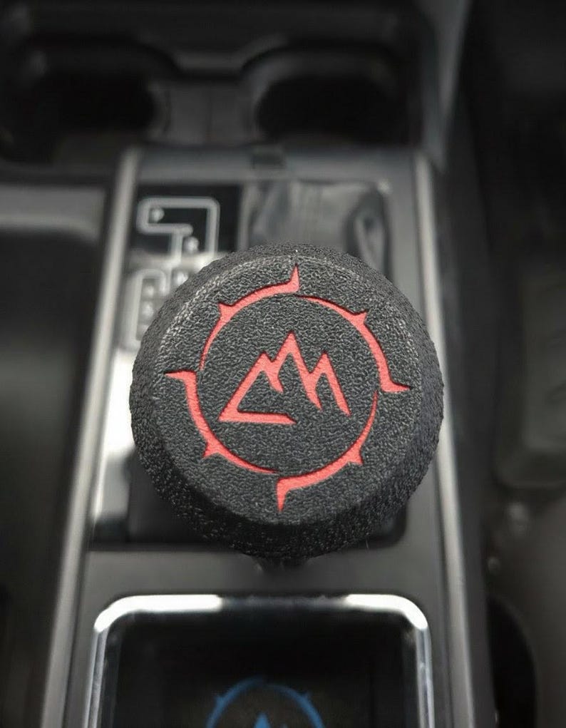 Knurled Toyota Tacoma 3rd Gen (2016-2023) AT Shift Knob - Tacoma Accessories 3rd Gen | Modifications | Matte Black | Rugged | Easy Install Red